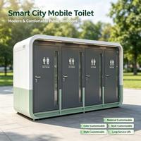 Station de lavage des mains intégrée avec panneau personnalisé, cabine sanitaire extérieure, toilettes mobiles modulaires en tôle galvanisée