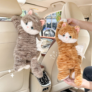Porte-mouchoirs de voiture en forme de chat mignon, sac suspendu portable à double usage pour véhicule, installation facile avec ventouse - Product Image 4