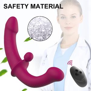 Лидер продаж, оригинальный заводской двойной фаллоимитатор-вибратор для женщин, лесбийских Вагин, секс-игрушка, вибрирующий G-Spot для женщин - Product Image 6