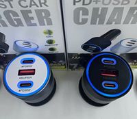 Chargeur rapide USB-C multi-ports en alliage d'aluminium 125W, type C PD65W, pour iPhone, tablette, ordinateur portable, charge rapide, chargeur de voiture