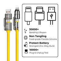 Câble de charge portable 240W 4 en 1, PD 3.1, silicone liquide, multi-ports USB C vers C, cordon de données Light-ning pour voiture, bureau, configuration de bureau