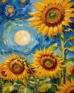 Peinture à l'huile numérique encadrée SONGWOO ART pour adultes débutants, toile personnalisée à peindre par numéros, motif tournesol - Product Image 2