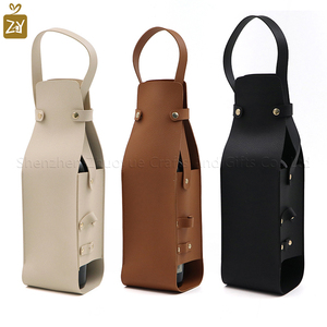 Yy nhanh chóng cung cấp chai rượu vang trường hợp tàu sân bay PU da rượu Tote Túi giveaway Quà tặng hộp Rượu Vang chủ tay áo Whiskey tàu sân bay - Product Image 1