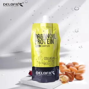 Delofil OEM ODM Chuyên Nghiệp Salon Argan Dầu Protein Điều Trị 500Ml Đóng Gói Collagen Sửa Chữa Tóc Mặt Nạ Kem