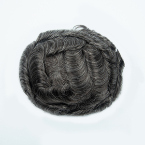 Sistema de Cabello Humano, Peluca Completa de Encaje Suizo, Tupé Hecho a Mano para Hombre, Transpirable, Color 1B Mezclado con 50% de Cabello Gris Blanco, Peluca para Hombre - Product Image 4