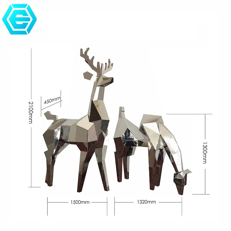 Fabricação de escultura de cervos frp do oem, arte e artesanato personalizada para parques de escritórios
