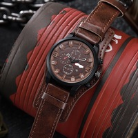 Reloj de Pulsera de Cuero con Esfera Grande Estilo Europeo Americano para Hombre, Versión Coreana de Moda, Estilo Estudiantil Personalizado, Especial para Tiktok, Fuerzas Especiales