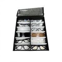 Présentoir de rangement pour lunettes à 12 compartiments, organisateur de lunettes, vitrine pour lunettes de soleil, vente en gros