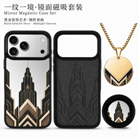 Ensemble cadeau de 3 coques de téléphone avec impression UV personnalisée, support magnétique et collier en acier inoxydable