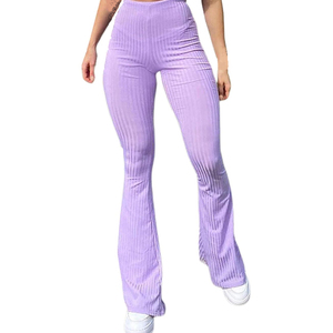 Jean en denim déchiré coupe skinny évasée surdimensionnée pour femme, taille haute, personnalisé, de haute qualité - Product Image 1