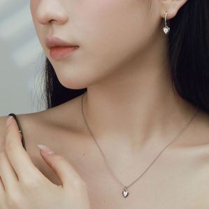 Collier Dylam style métallique plaqué or 18 carats, collier en forme de cœur avec zircon et diamants, bijoux en argent sterling 925 - Product Image 3