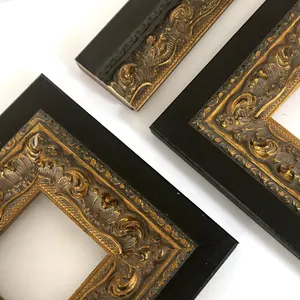 Classic Black Gold Court Vintage Wall Decor Art Painting Frame 4x6 Inch Nostagic European Style Solid Wood Picture Frame