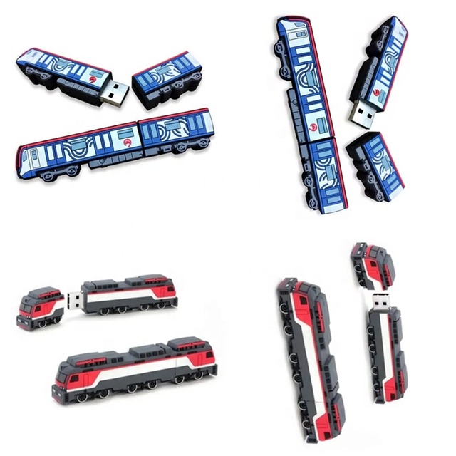 Custom Truck Bus Car 3D Rubber Promotional Custom Logo USB3.0 Type-C USB 2.0 Flash Drive 1GB-128GB