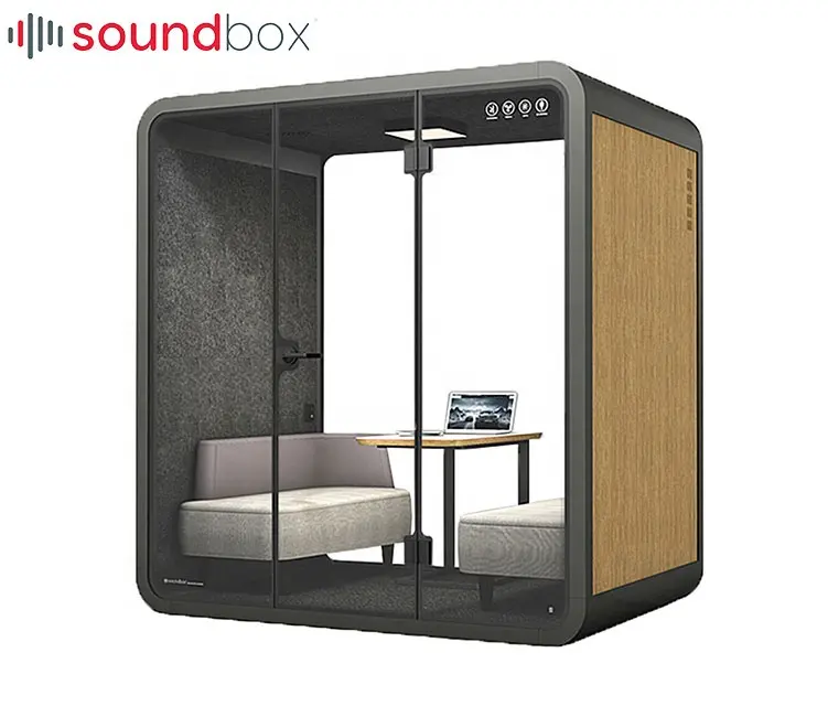 Cabine de escritório silencioso doca cotrabalho espaço fácil instalação recipiente para reunião para 6 pessoas isolamento cabine acústico