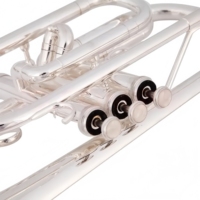 Professional High Quality Brass Body BB Key Cornet Trumpet Silver-Plated Finish 3-Piston Valves Beginner-Friendly Durable Wind