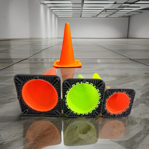 2025 nouveauté sécurité routière 30cm 45cm 70cm 75cm 90cm réfléchissant vert sécurité Pvc route cônes pour la circulation - Product Image 4