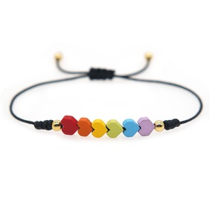 Boho Smart Bracelets 7Chakra Hématite Arc-en-ciel Couleur Perlé Coeur Charme <span class=keywords><strong>Bracelet</strong></span> Pour Femmes Amitié Bijoux Noir Corde Bijoux - Product Image 1