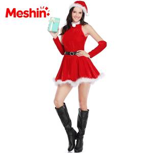 Robe de bal rouge sans manches pour le Nouvel An et Noël, costume de cosplay pour femmes, robe de soirée, costumes de performance fantaisie - Product Image 2