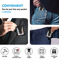 Porte-cartes de crédit en fibre de carbone avec blocage RFID avec pince à billets.