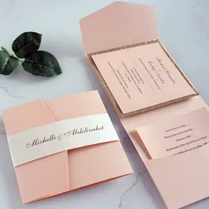 Customized Personalized Printing Pocket Fold Envelopes For Wedding Invitation Mariage Birthday Business Meeting Invitations