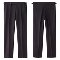 Pantalon de Costume pour Homme – Haute Qualité, Formel, pour Affaires et Mariages – Taille Haute, Plissé, Coupe Droite