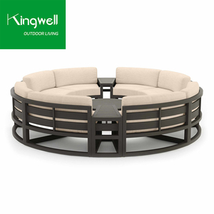 Meubles ronds sectionnels en métal pour l'extérieur, ensemble <span class=keywords><strong>de</strong></span> canapés <span class=keywords><strong>de</strong></span> <span class=keywords><strong>jardin</strong></span> en aluminium pour balcon, ensemble <span class=keywords><strong>de</strong></span> canapés <span class=keywords><strong>de</strong></span> meubles <span class=keywords><strong>de</strong></span> patio - Product Image 3