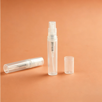 Atomiseur de parfum rechargeable transparent noir de 5 ml et 10 ml avec pompe, mini flacon pulvérisateur en plastique vide pour cosmétiques de voyage