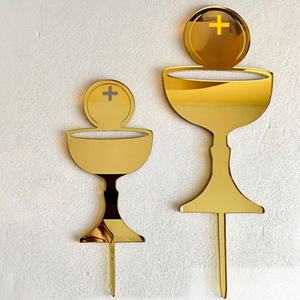 Décorations de gâteau en acrylique pour <span class=keywords><strong>communion</strong></span> avec croix JHS, accessoires de fête de <span class=keywords><strong>communion</strong></span>, décoration de gâteau - Product Image 4