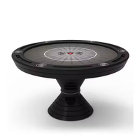 Table de poker Texas Hold'em ronde moderne de luxe avec pieds en bois massif, design durable pour usage domestique, casino et divertissement