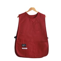 DUOLAI tablier de gilet de travail avec logo personnalisé de couleur beige avec 3 poches à outils vente en gros