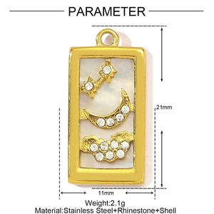 El Yapımı <span class=keywords><strong>Tarot</strong></span> Kabuk Yıldız Ay Şekilli Kolye Ucu Paslanmaz Çelik Güneş Tacı Kolye Ucu Aksesuarları Moda Takı - Product Image 4