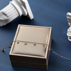 Collar de Acero de Titanio Minimalista y Moderno para Mujer, <span class=keywords><strong>Cadena</strong></span> de Clavícula con Múltiples Circonitas Redondas, Estilo Elegante - Product Image 4