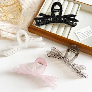Grandes pinces à cheveux coréennes en forme de ruban pour femmes et filles, barrettes douces en acrylique, pinces requin, pinces à cheveux, accessoires pour queue de cheval - Product Image 6