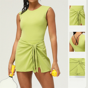 Vestido Deportivo Elegante para Mujer con Abertura Lateral para Golf, Ejercicio, Fitness, Tenis, Yoga, con Shorts Integrados y Cordones - Product Image 2