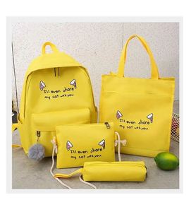 High Quality Cute for Pink Girl Backpack Fashion Trend College 4-Piece Set with Cotton Lining Open Closure Type for Students - Product Image 5