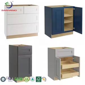 Stile americano Standard armadi da cucina in legno massello Shaker Design pronto per il montaggio armadi superiore e inferiore lavello Base armadio - Product Image 4