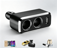 Adaptateur de chargeur de voiture universel 12V-24V 2 voies, prise allume-cigare de voiture, chargeur double USB
