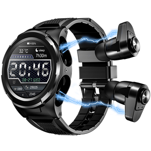 Montre intelligente 2 en <span class=keywords><strong>1</strong></span> TWS avec écouteurs en une puce à faible consommation d'énergie, faible retard, son fort, basses lourdes, montres intelligentes pour Android IOS, appel téléphonique - Product Image 1