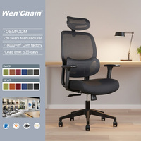 Chaise de bureau moderne avec appui-tête réglable, soutien lombaire confortable, dossier haut en maille, pivotante, pour ordinateur, jeux, bureau, direction