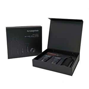 Caja de Regalo Magnética Plegable Negra de Cartón de Lujo Personalizada de Fábrica Reciclable con Inserto de Papel y Tapa Magnética - Product Image 1