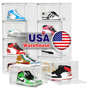 Dayooh Rõ Ràng Drop Side Giày Lưu Trữ Organizer Từ Stackable Giày Lưu Trữ Hộp Thùng Có Thể Gập Lại Nhựa Giày Container Hộp - Product Image 1