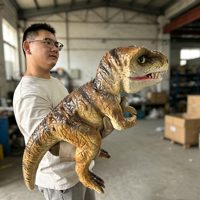 Marionnette de dinosaure bébé animatronique réaliste en métal, faite à la main, pour spectacle interactif pour enfants, utilisation en centre commercial