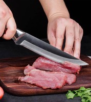 Couteau à désosser de boucher en acier inoxydable à prix d'usine, couteau à fendre avec manche en acajou et étui en cuir