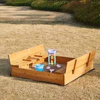 अनुकूलित बड़े रेत बॉक्स लकड़ी के बच्चों के बच्चों के लिए रेत गड्ढे खिलौना सेट
