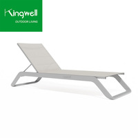 Chaise longue de luxe en aluminium, transat empilable pour piscine, plage, hôtel/villa et parc, en métal, pour bronzer au bord de la piscine