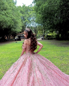 فستان Mumuleo cular Quinceanera مكشوف الكتفين Vestidos De 15 Anos يزين ملابس المسابقة حلوة 15 فساتين حفلة موسيقية - Product Image 4