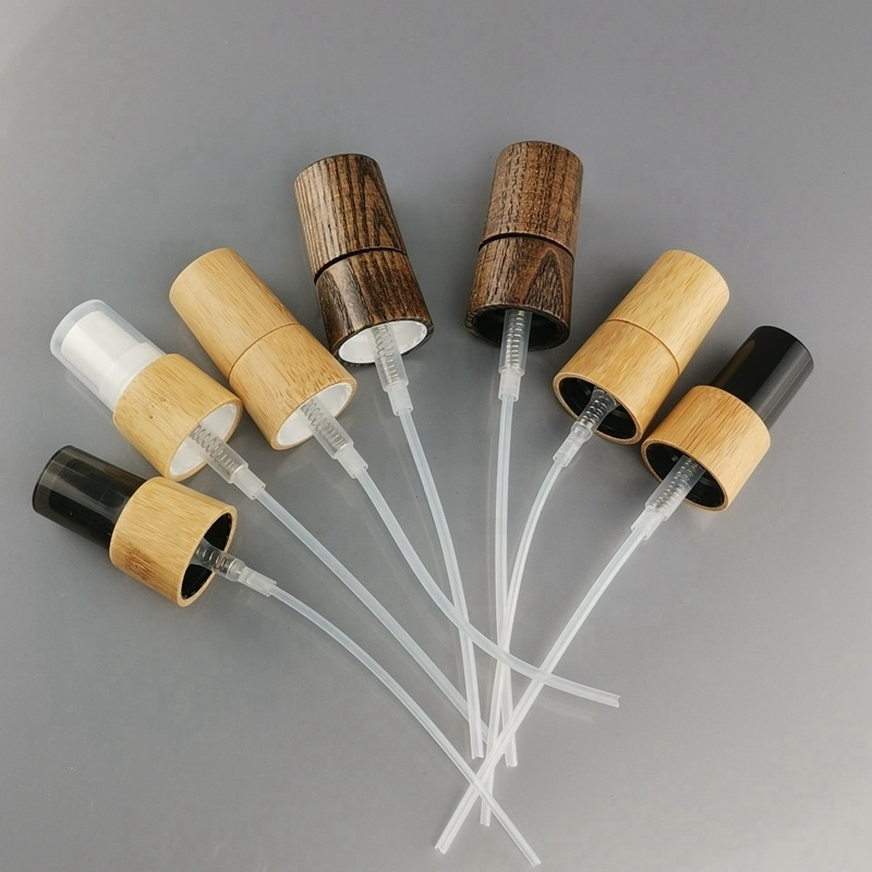 18/415 bamboo spray black cap fine mist spray bamboo oil sprayer with bamboo lid