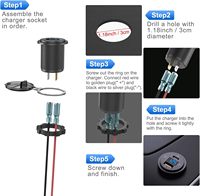 Enchufe USB Doble para Coche, Puerto de Carga Rápida QC 3.0, Tipo C PD, Enchufe Cargador para Coche con Voltímetro PD