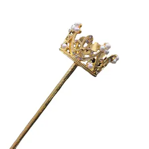 Custom Gold Plated Pearl Scepter King Princess Pageant Scepter