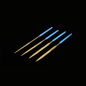 ダイヤモンド盛り合わせファイルチタンメッキファイル金属翡翠研磨トリミングフラットスクエア三角形半円形ファイルセット - Product Image 4